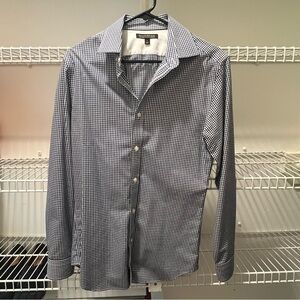 Banana Republic Navy blue and White Mens Checkered Shirt